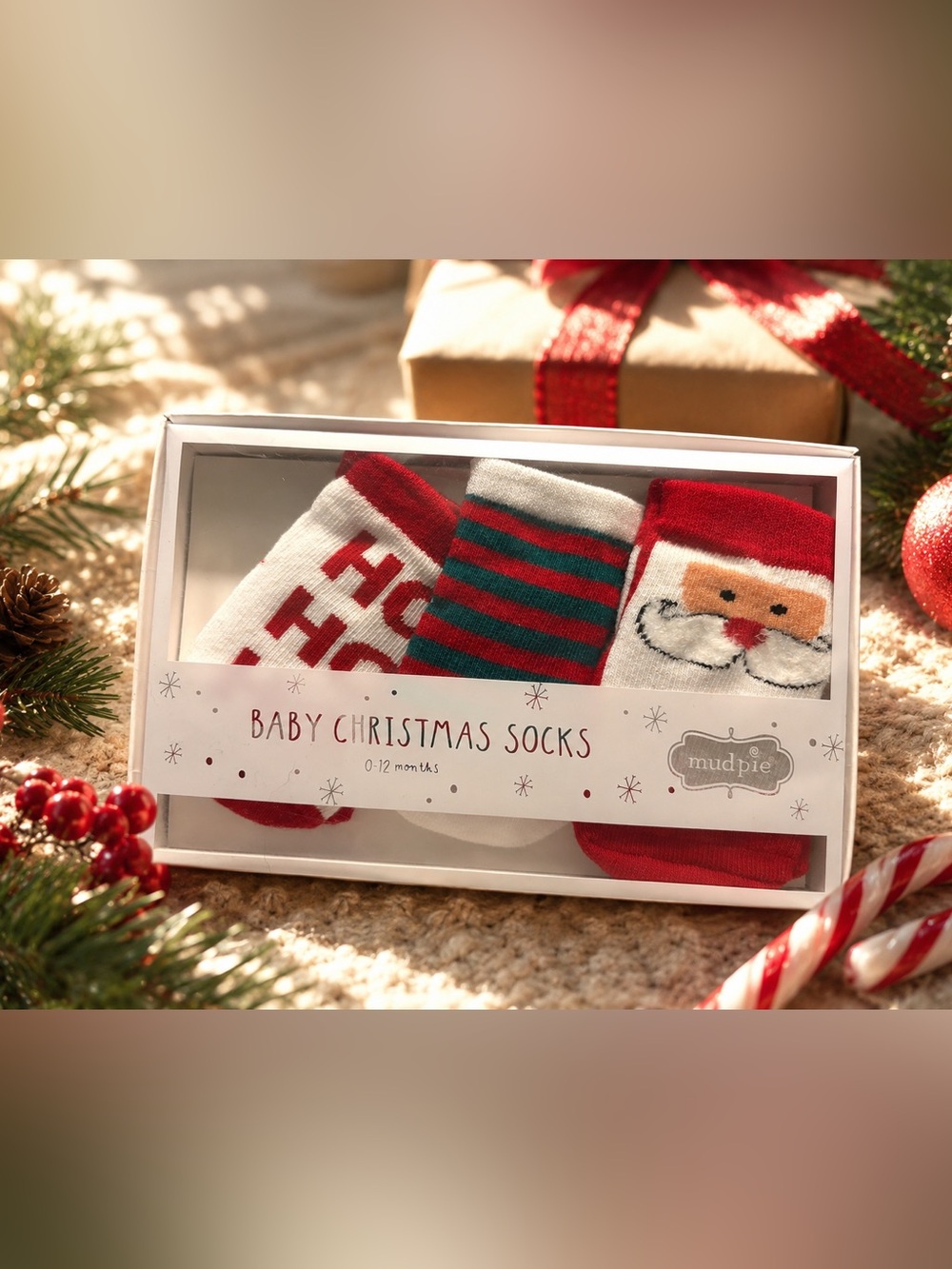 Mud Pie Baby Christmas Sock Set 0-12mos